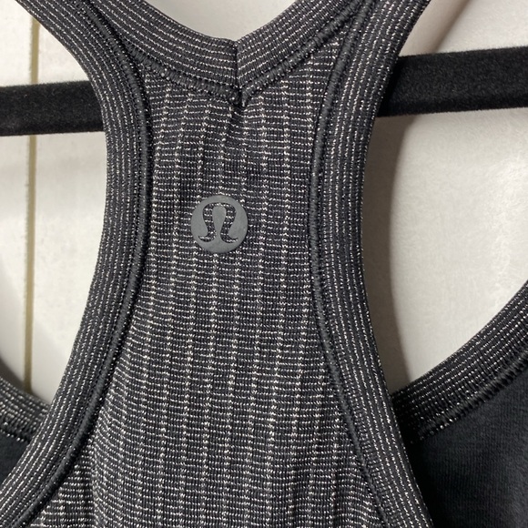 Lululemon Black Ribbed Tank Top with a slight shimmer - 12 - Picture 7 of 9